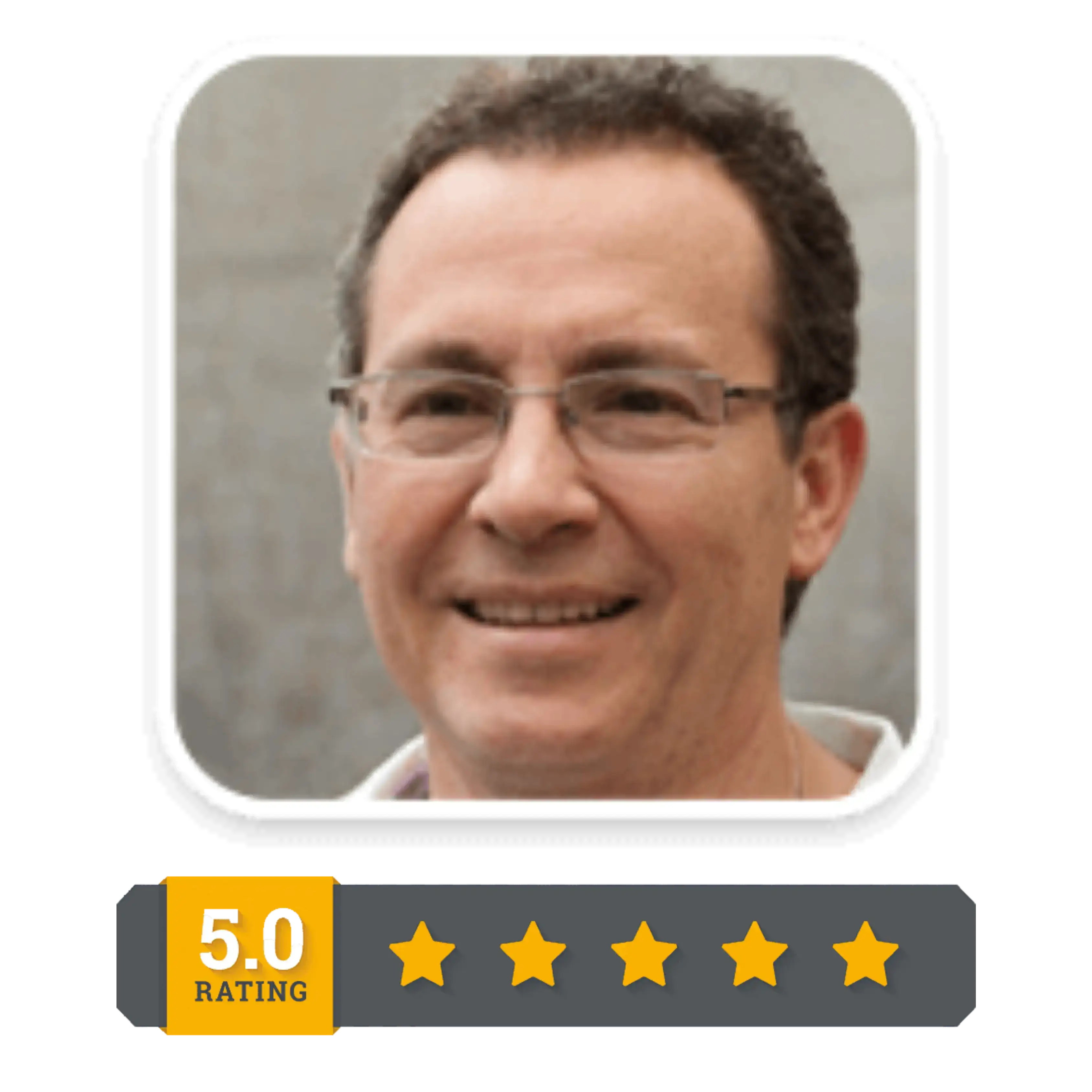 Male user sharing positive feedback on Neuro Energizer brainwave audio program with 5 star rating